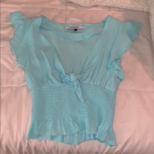 Light blue crop top
